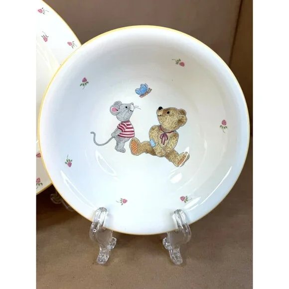 Mikasa Teddy 3 Piece Assortment CC018 Dinner Plate Cereal Bowl and Mug Retired - Picture 3 of 16
